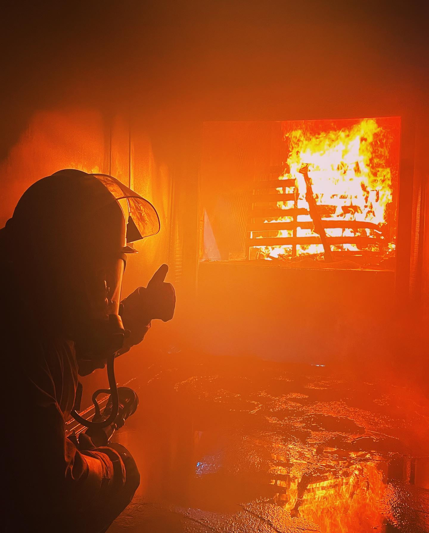 Fire fighting training exercise